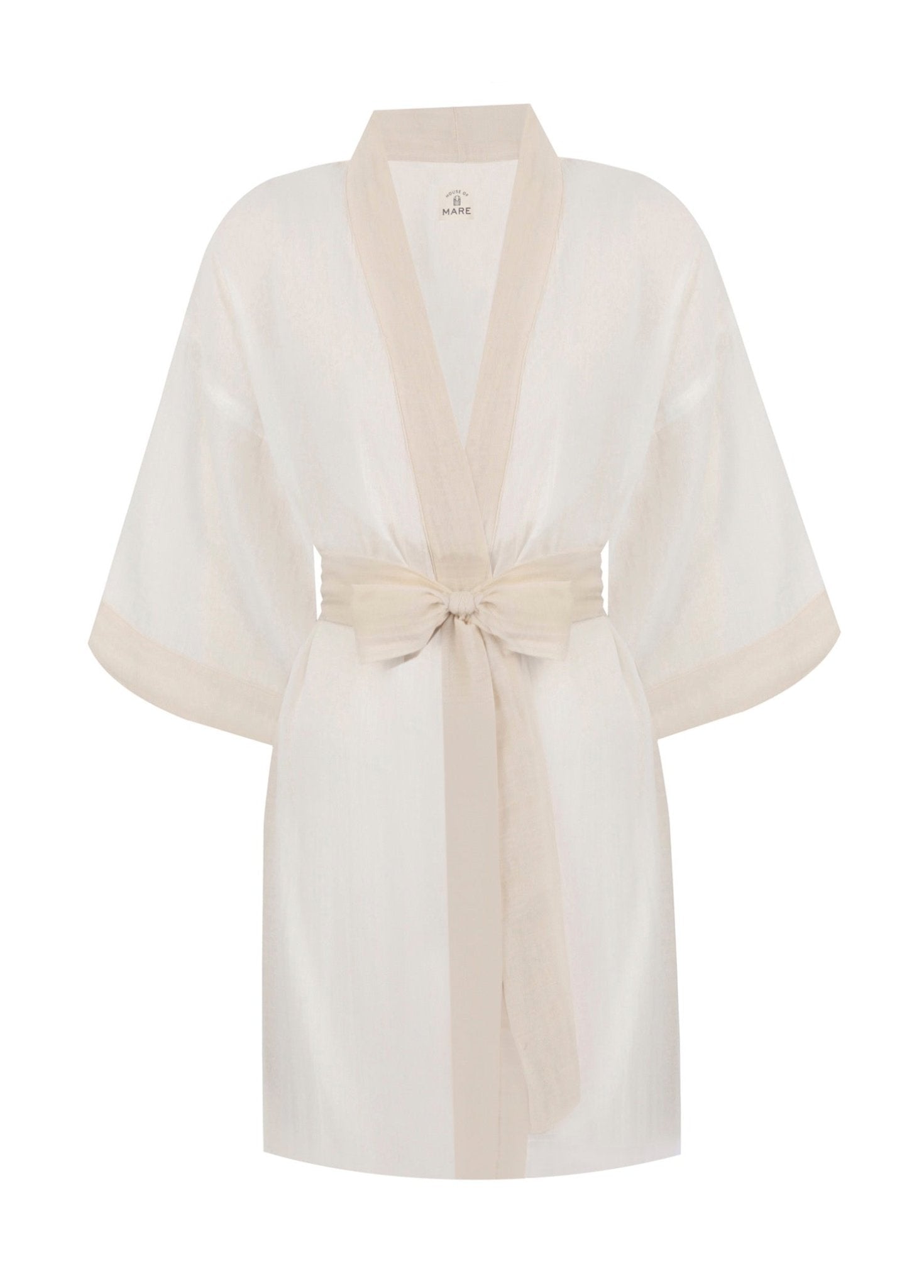 Kısa Müslin Kimono - Beyaz - House of Mare